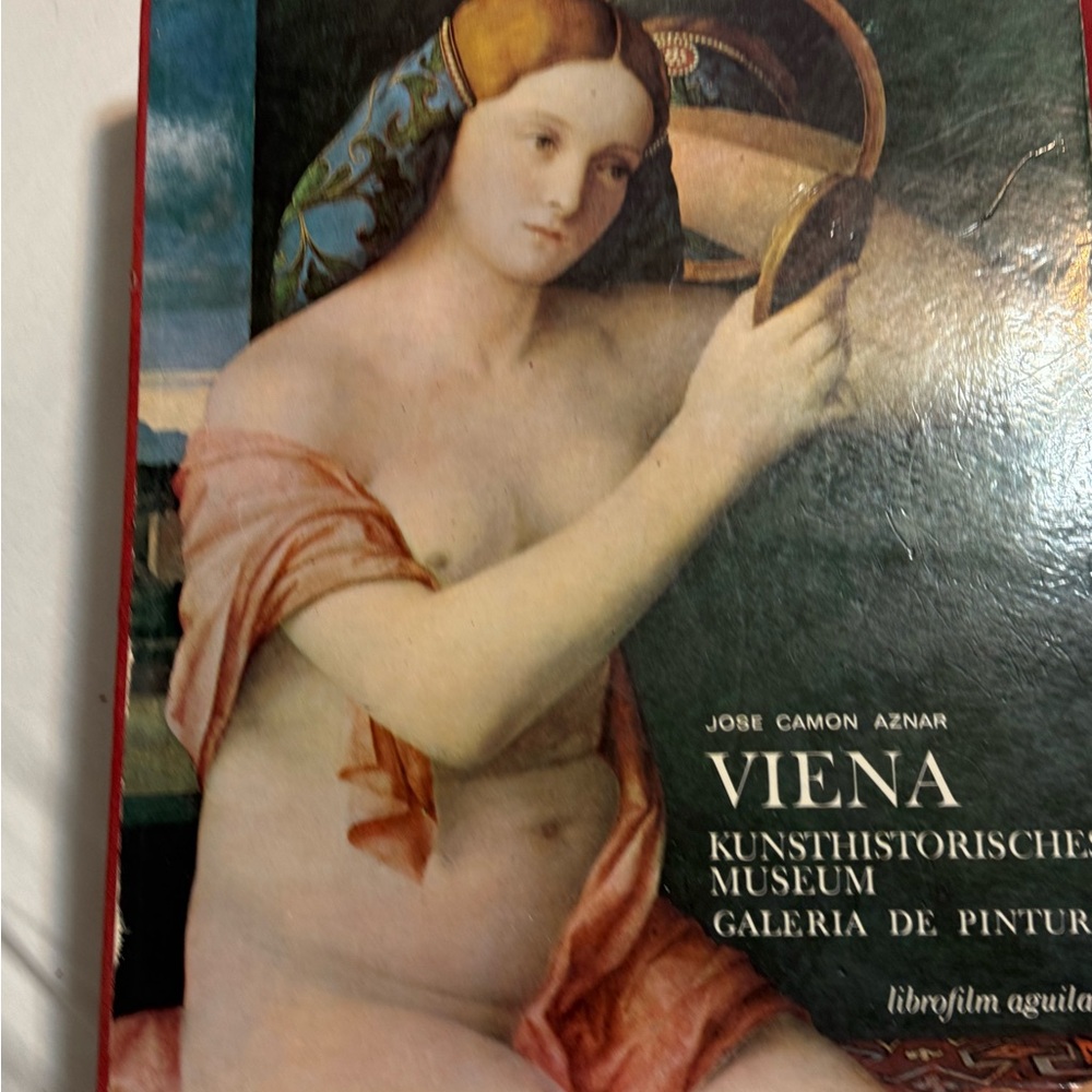 Vintage Art Print Book Cover Featuring Classical Nude Figure in Peach Drapery